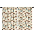 thumbnail image 1 of Blackout Kids Curtains,Beige Highland Cow Flower Pajama Pattern Childrens Insulated Curtains Set Of 2,Bedroom Essentials,Toddler Room Decor 42"x63", 1 of 5
