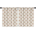 thumbnail image 1 of Blackout Kids Curtains,Beige Highland Cow Flower Pattern Childrens Insulated Curtains Set Of 2,Bedroom Essentials,Toddler Room Decor 52"x63", 1 of 5