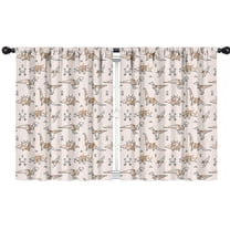 Blackout Kids Curtains,Beige Origami Dinosaurs Geometric Pattern Childrens Insulated Curtains Set Of 2,Bedroom Essentials,Toddler Room Decor 42"x54"