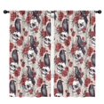 thumbnail image 1 of Blackout Kids Curtains,Beige Skull Crow Flower Pattern Childrens Insulated Curtains Set Of 2,Bedroom Essentials,Toddler Room Decor 42x84in(106x213cm), 1 of 5