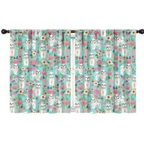 Blackout Kids Curtains,Bichon Dog Blue Florals Childrens Insulated Curtains Set Of 2,Bedroom Essentials,Toddler Room Decor 42"x54"(106x137cm)