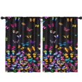 thumbnail image 1 of Blackout Kids Curtains,Black Butterfly Colorful Wings Pattern Childrens Insulated Curtains Set Of 2,Bedroom Essentials,Toddler Room Decor 42"x63", 1 of 5