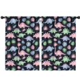 thumbnail image 1 of Blackout Kids Curtains,Black Cartoon Dinosaurs Leaves Pattern Childrens Insulated Curtains Set Of 2,Bedroom Essentials,Toddler Room Decor 42"x63", 1 of 5