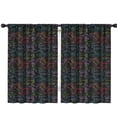 thumbnail image 1 of Blackout Kids Curtains,Black Colorful Dinosaurs Chalk Pattern Childrens Insulated Curtains Set Of 2,Bedroom Essentials,Toddler Room Decor 42"x63", 1 of 5
