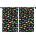 thumbnail image 1 of Blackout Kids Curtains,Black Colorful Dinosaurs Silhouette Pattern Childrens Insulated Curtains Set Of 2,Bedroom Essentials,Toddler Room Decor 42"x63", 1 of 5