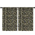 thumbnail image 1 of Blackout Kids Curtains,Black Daisy Flower Orange Centers Pattern Childrens Insulated Curtains Set Of 2,Bedroom Essentials,Toddler Room Decor 42"x63", 1 of 5