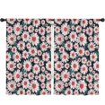 thumbnail image 1 of Blackout Kids Curtains,Black Daisy Flower Retro Pattern Childrens Insulated Curtains Set Of 2,Bedroom Essentials,Toddler Room Decor 52"x84", 1 of 5