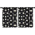 thumbnail image 1 of Blackout Kids Curtains,Black Daisy Flower White Blooms Pattern Childrens Insulated Curtains Set Of 2,Bedroom Essentials,Toddler Room Decor 42"x54", 1 of 5