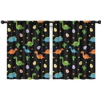 Blackout Kids Curtains,Black Dinosaurs Eggs Cacti Pattern Childrens Insulated Curtains Set Of 2,Bedroom Essentials,Toddler Room Decor 42"x54"