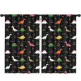 thumbnail image 1 of Blackout Kids Curtains,Black Dinosaurs Geometric Pattern Childrens Insulated Curtains Set Of 2,Bedroom Essentials,Toddler Room Decor 52"x84", 1 of 5