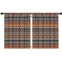 Blackout Kids Curtains,Black Geometric and Floral Pattern Childrens Insulated Curtains Set Of 2,Bedroom Essentials,Toddler Room Decor 42x54in(106x137cm)