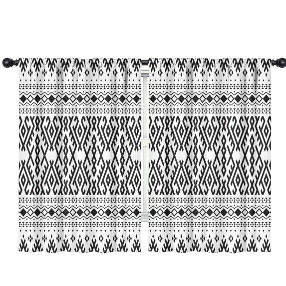 Blackout Kids Curtains,Black Geometric Striped Pattern Childrens Insulated Curtains Set Of 2,Bedroom Essentials,Toddler Room Decor 42x63in(106x160cm)