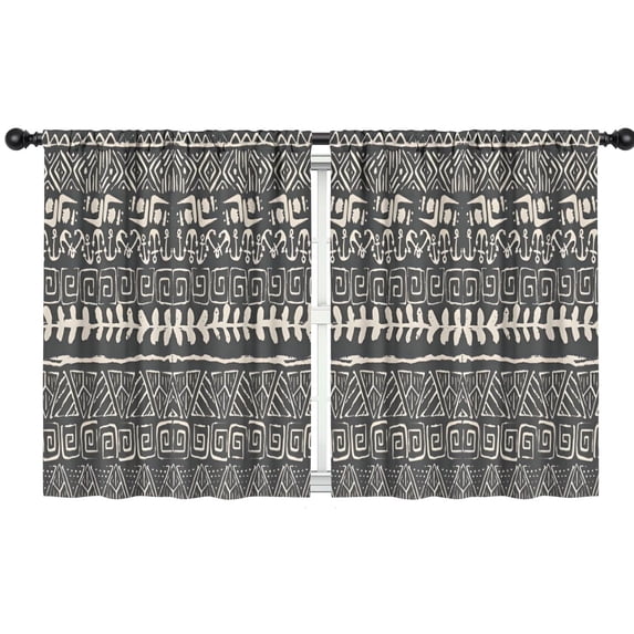 Blackout Kids Curtains,Black Geometric Triangle Wave Pattern Childrens Insulated Curtains Set Of 2,Bedroom Essentials,Toddler Room Decor 42x54in(106x137cm)