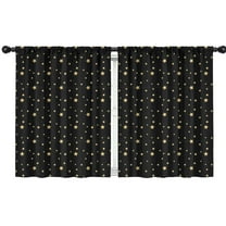 Blackout Kids Curtains,Black Gold Star Pattern Childrens Insulated Curtains Set Of 2,Bedroom Essentials,Toddler Room Decor 42x54in(106x137cm)