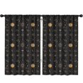 thumbnail image 1 of Blackout Kids Curtains,Black Gold Sun Moon Star Pattern Childrens Insulated Curtains Set Of 2,Bedroom Essentials,Toddler Room Decor 52x84in(132x213cm), 1 of 5