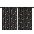 thumbnail image 1 of Blackout Kids Curtains,Black Gold Sun Moon Triangle Dreamcatcher Pattern Childrens Insulated Curtains Set Of 2,Bedroom Essentials,Toddler Room Decor 42x63in(106x160cm), 1 of 5