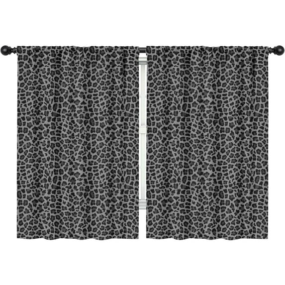 Blackout Kids Curtains,Black Leopard Print Childrens Insulated Curtains Set Of 2,Bedroom Essentials,Toddler Room Decor 42"x63"(106x160cm)
