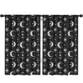 thumbnail image 1 of Blackout Kids Curtains,Black Moon Skull Pattern Childrens Insulated Curtains Set Of 2,Bedroom Essentials,Toddler Room Decor 52x84in(132x213cm), 1 of 5