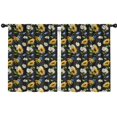 thumbnail image 1 of Blackout Kids Curtains,Black Multicolor Flower Sunflower Pattern Childrens Insulated Curtains Set Of 2,Bedroom Essentials,Toddler Room Decor 42"x54", 1 of 5