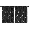 thumbnail image 1 of Blackout Kids Curtains,Black Star Moon Pattern Childrens Insulated Curtains Set Of 2,Bedroom Essentials,Toddler Room Decor 42x54in(106x137cm), 1 of 5