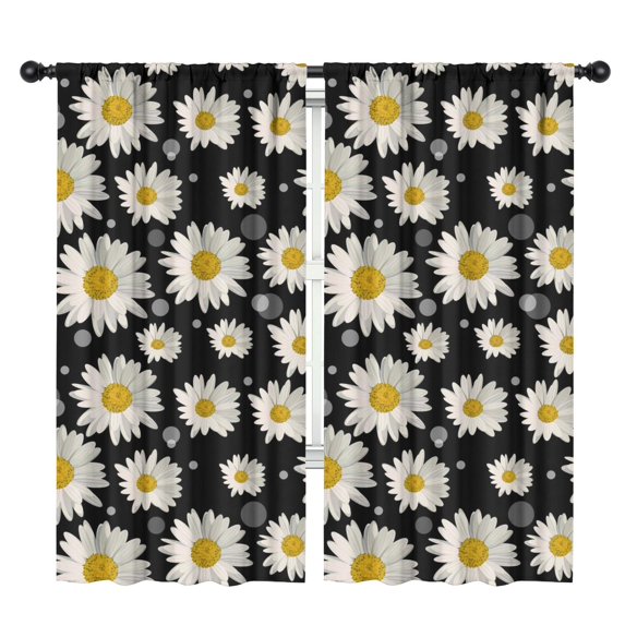 Blackout Kids Curtains,Black Sunflower Childrens Insulated Curtains Set Of 2,Bedroom Essentials,Toddler Room Decor 42x84in(106x213cm)