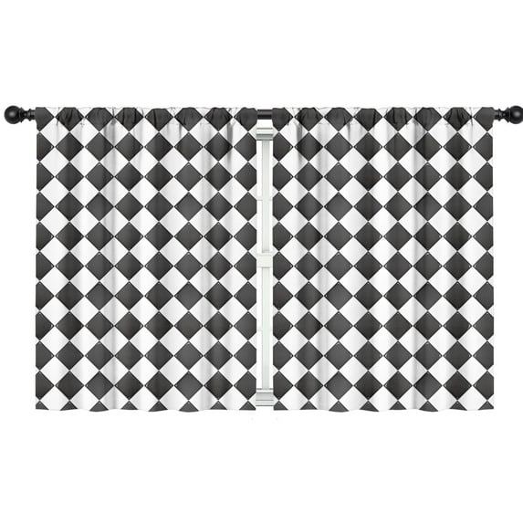 Blackout Kids Curtains,Black and White Checkerboard Checkered Pattern Childrens Insulated Curtains Set Of 2,Bedroom Essentials,Toddler Room Decor 42"x54"
