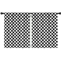 Blackout Kids Curtains,Black White Checkered Pattern Childrens Insulated Curtains Set Of 2,Bedroom Essentials,Toddler Room Decor 42"x54"