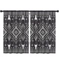 thumbnail image 1 of Blackout Kids Curtains,Black and White Geometric Boho Pattern Childrens Insulated Curtains Set Of 2,Bedroom Essentials,Toddler Room Decor 52x84in(132x213cm), 1 of 5