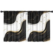 Blackout Kids Curtains,Black White Gold Marble Pattern Childrens Insulated Curtains Set Of 2,Bedroom Essentials,Toddler Room Decor 42"x54"