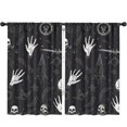 thumbnail image 1 of Blackout Kids Curtains,Black White Gothic Hand Skull Pattern Childrens Insulated Curtains Set Of 2,Bedroom Essentials,Toddler Room Decor 52"x84", 1 of 5