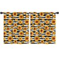 thumbnail image 1 of Blackout Kids Curtains,Black White Striped Sunflower Pattern Childrens Insulated Curtains Set Of 2,Bedroom Essentials,Toddler Room Decor 52"x63", 1 of 5