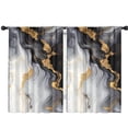 Blackout Kids Curtains,Black and Gold Marble Pattern Children's ...
