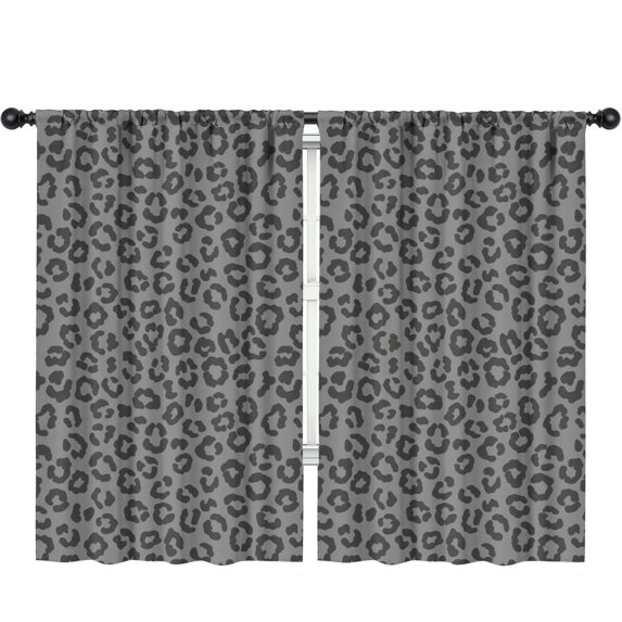 Blackout Kids Curtains,Black and Gray Leopard Print Children's Insulated Curtains Set Of 2,Bedroom Essentials,Toddler Room Decor 52"x84"