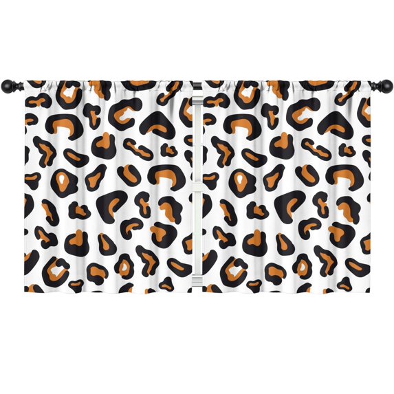 Blackout Kids Curtains,Black and Orange Of Leopard Print Childrens Insulated Curtains Set Of 2,Bedroom Essentials,Toddler Room Decor 52"x63"