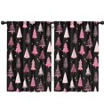 thumbnail image 1 of Blackout Kids Curtains,Black and Pink Christmas Tree Pattern Childrens Insulated Curtains Set Of 2,Bedroom Essentials,Toddler Room Decor 42"x63", 1 of 5