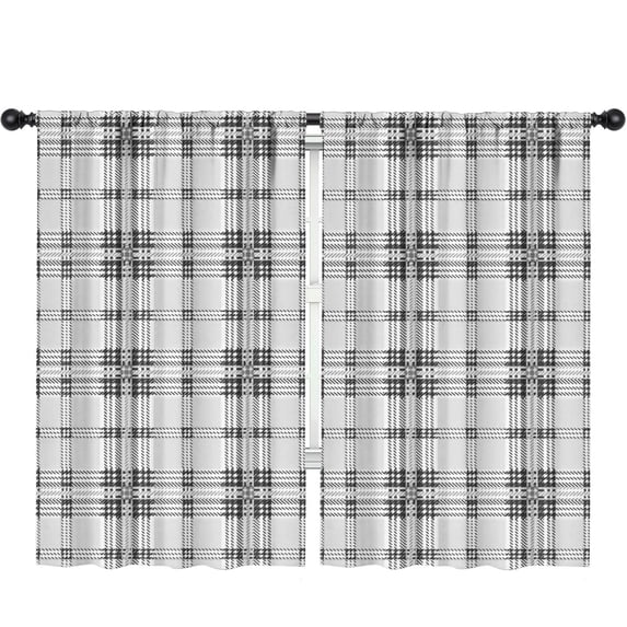 Blackout Kids Curtains,Black and White Checkered Pattern Children's Insulated Curtains Set Of 2,Bedroom Essentials,Toddler Room Decor 52"x84"