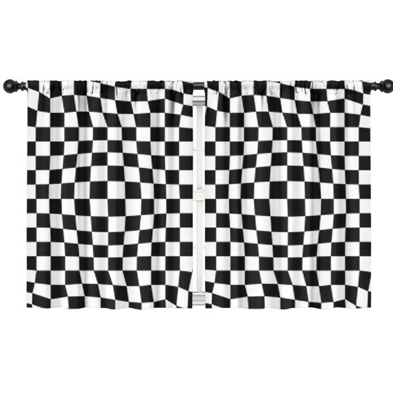 Blackout Kids Curtains,Black and White Checkered Pattern Childrens Insulated Curtains Set Of 2,Bedroom Essentials,Toddler Room Decor 42"x54"
