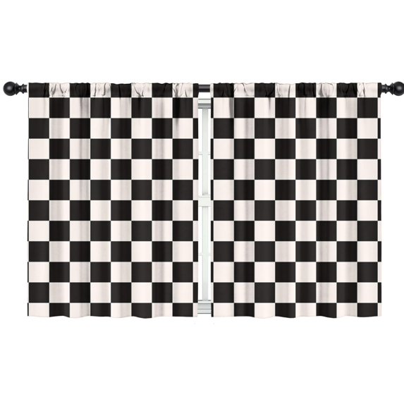Blackout Kids Curtains,Black and White Checkered Pattern Childrens Insulated Curtains Set Of 2,Bedroom Essentials,Toddler Room Decor 42"x54"