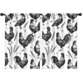 thumbnail image 1 of Blackout Kids Curtains,Black and White Rooster Childrens Insulated Curtains Set Of 2,Bedroom Essentials,Toddler Room Decor 42x63in(106x160cm), 1 of 4