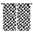 thumbnail image 1 of Blackout Kids Curtains,Black and White Wavy Checkerboard Pattern Childrens Insulated Curtains Set Of 2,Bedroom Essentials,Toddler Room Decor 42"x84", 1 of 5
