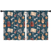 Blackout Kids Curtains,Blue Basketball Related Items Pattern Childrens Insulated Curtains Set Of 2,Bedroom Essentials,Toddler Room Decor 42"x54"