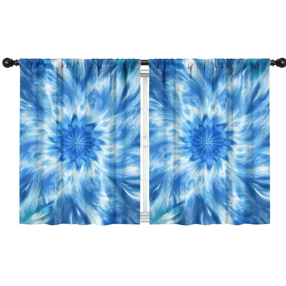 Blackout Kids Curtains,Blue Burst Pattern Childrens Insulated Curtains Set Of 2,Bedroom Essentials,Toddler Room Decor 42"x54"