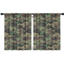 Blackout Kids Curtains,Blue Camo Wavy Shapes Pattern Childrens Insulated Curtains Set Of 2,Bedroom Essentials,Toddler Room Decor 42"x54"