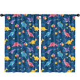 thumbnail image 1 of Blackout Kids Curtains,Blue Cartoon Dinosaurs Balloons Pattern Childrens Insulated Curtains Set Of 2,Bedroom Essentials,Toddler Room Decor 52"x84", 1 of 5