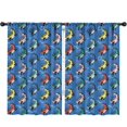 thumbnail image 1 of Blackout Kids Curtains,Blue Cartoon Dinosaurs Text Pattern Childrens Insulated Curtains Set Of 2,Bedroom Essentials,Toddler Room Decor 52"x84", 1 of 5