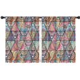 thumbnail image 1 of Blackout Kids Curtains,Blue Ethnic Triangle Pattern Childrens Insulated Curtains Set Of 2,Bedroom Essentials,Toddler Room Decor 42x54in(106x137cm), 1 of 5