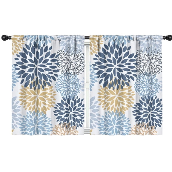 Blackout Kids Curtains,Blue Floral and Petal Pattern Childrens Insulated Curtains Set Of 2,Bedroom Essentials,Toddler Room Decor 42x54in(106x137cm)