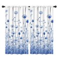 thumbnail image 1 of Blackout Kids Curtains,Blue Flowers Childrens Insulated Curtains Set Of 2,Bedroom Essentials,Toddler Room Decor 42x84in(106x213cm), 1 of 4
