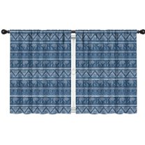 Blackout Kids Curtains,Blue Geometric Pattern with Elephants Childrens Insulated Curtains Set Of 2,Bedroom Essentials,Toddler Room Decor 42x54in(106x137cm)
