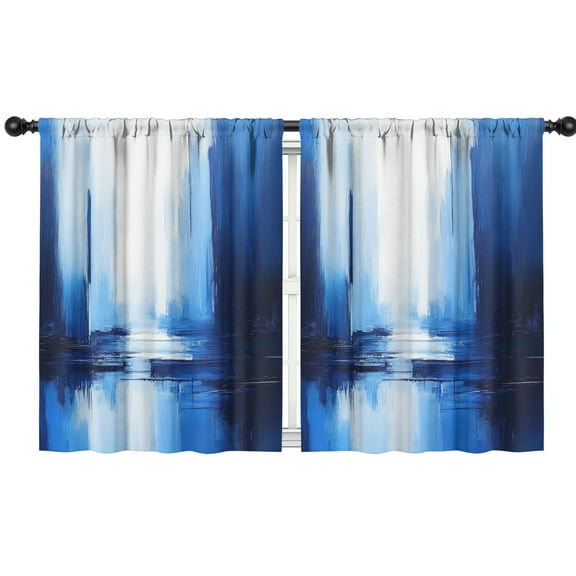 Blackout Kids Curtains,Blue and Grey Abstract Art Artwork Childrens Insulated Curtains Set Of 2,Bedroom Essentials,Toddler Room Decor 42x54in(106x137cm)